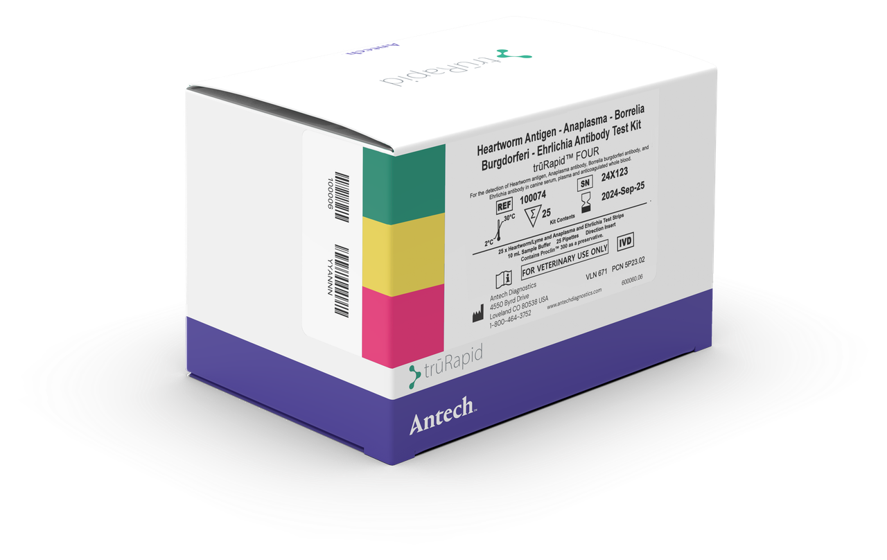 trūRapid FOUR Heartworm/Lyme/Ehrlichia/AnaplasmaTest Kit, 25 pack
