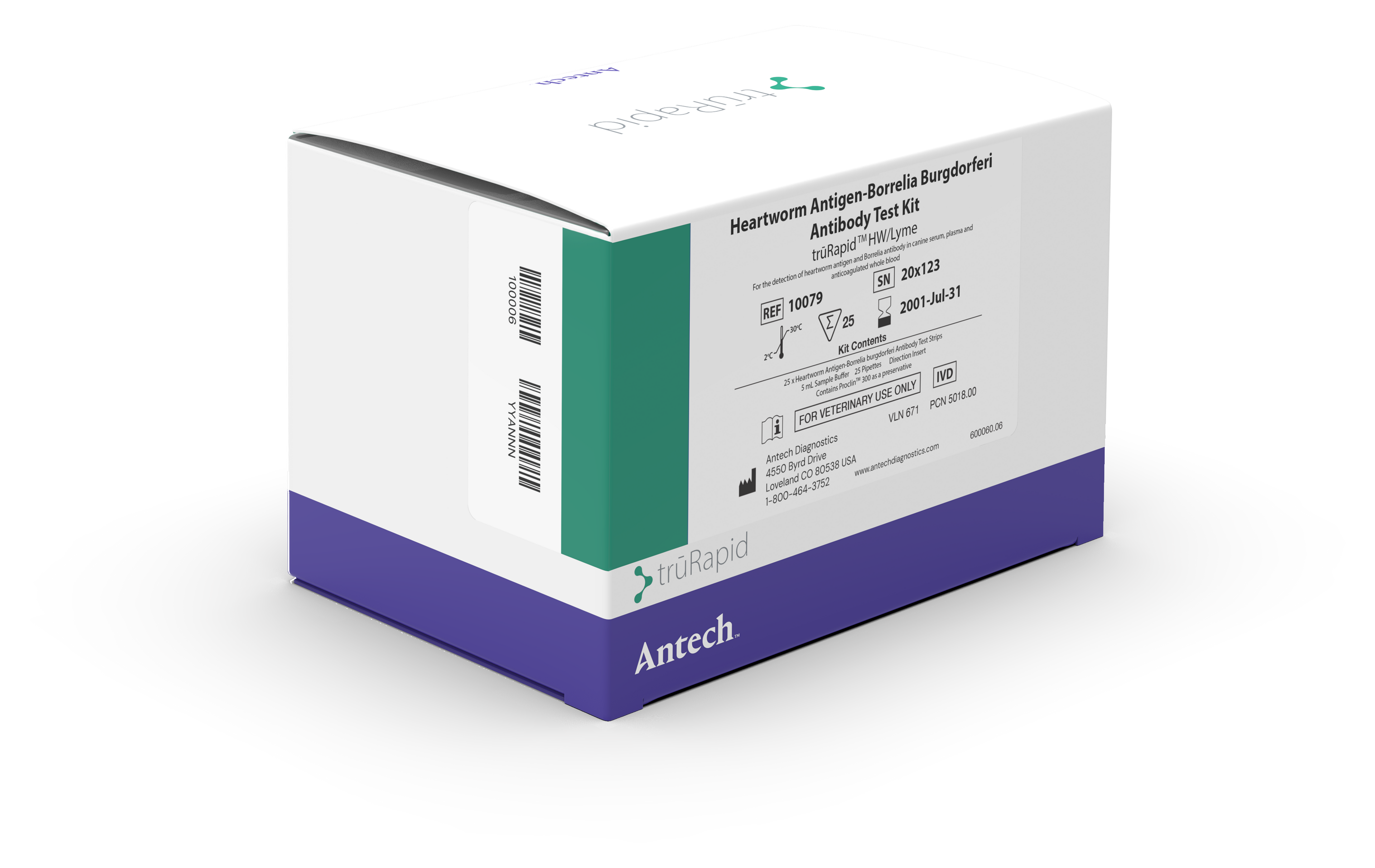 trūRapid HW/Lyme Combo Lateral Flow Test Kit, 25 pack